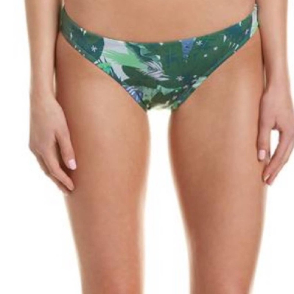 Letarte Women's Green Multi Palm Sugar Full Coverage Bikini Swim Bottoms sz XS